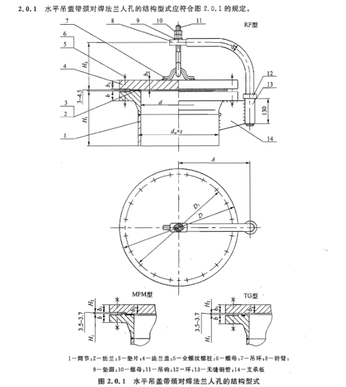HG-21524水平吊盖带颈对焊法兰人孔.png